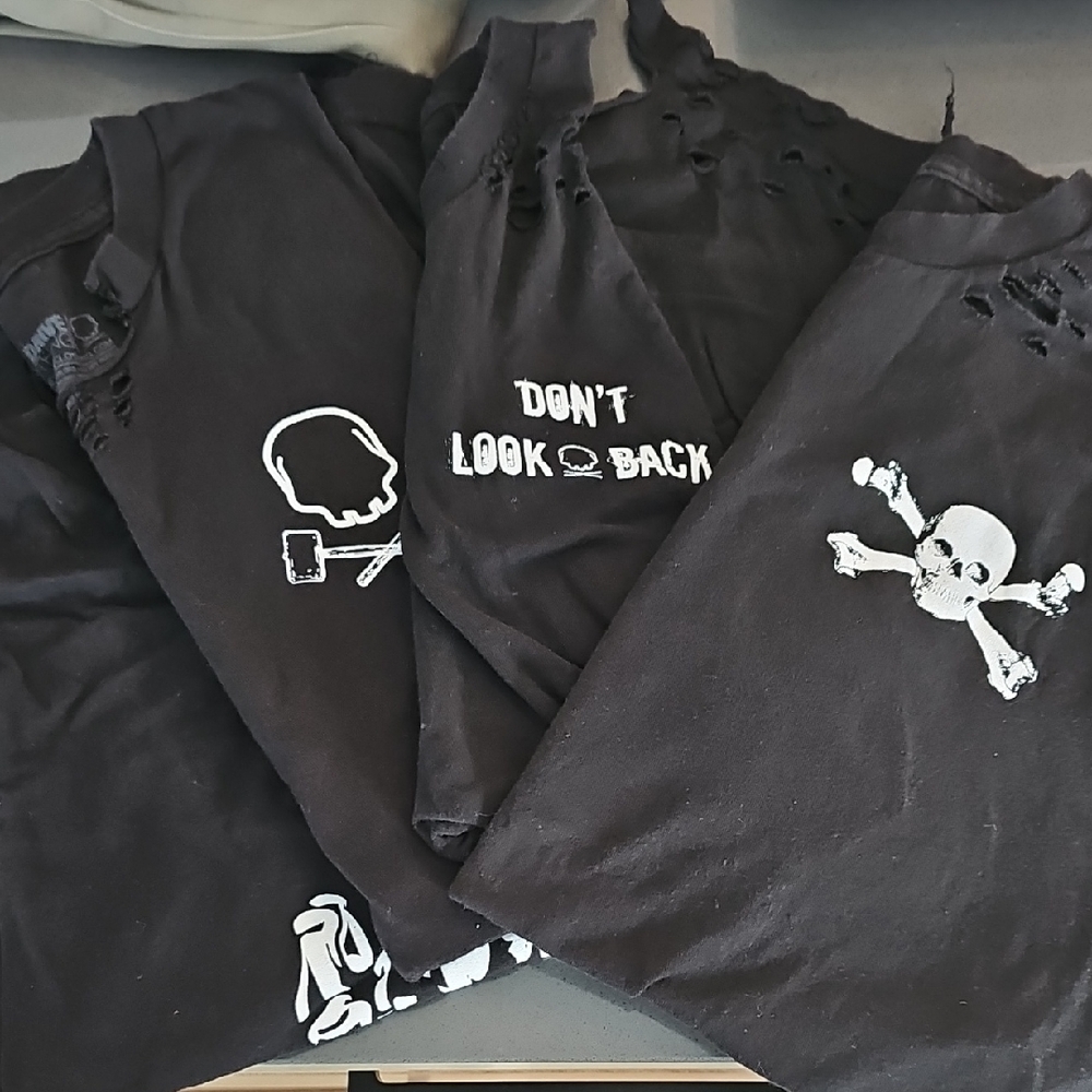Black Distressed Graphic Tees